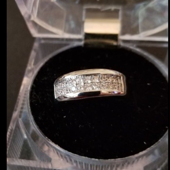 Stunning Diamond Accents 2 Row Anniversary Ring - Picture 5 of 7
